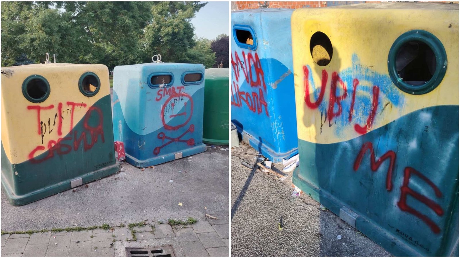 Sramotni natpisi na kontejnerima u Čakovcu