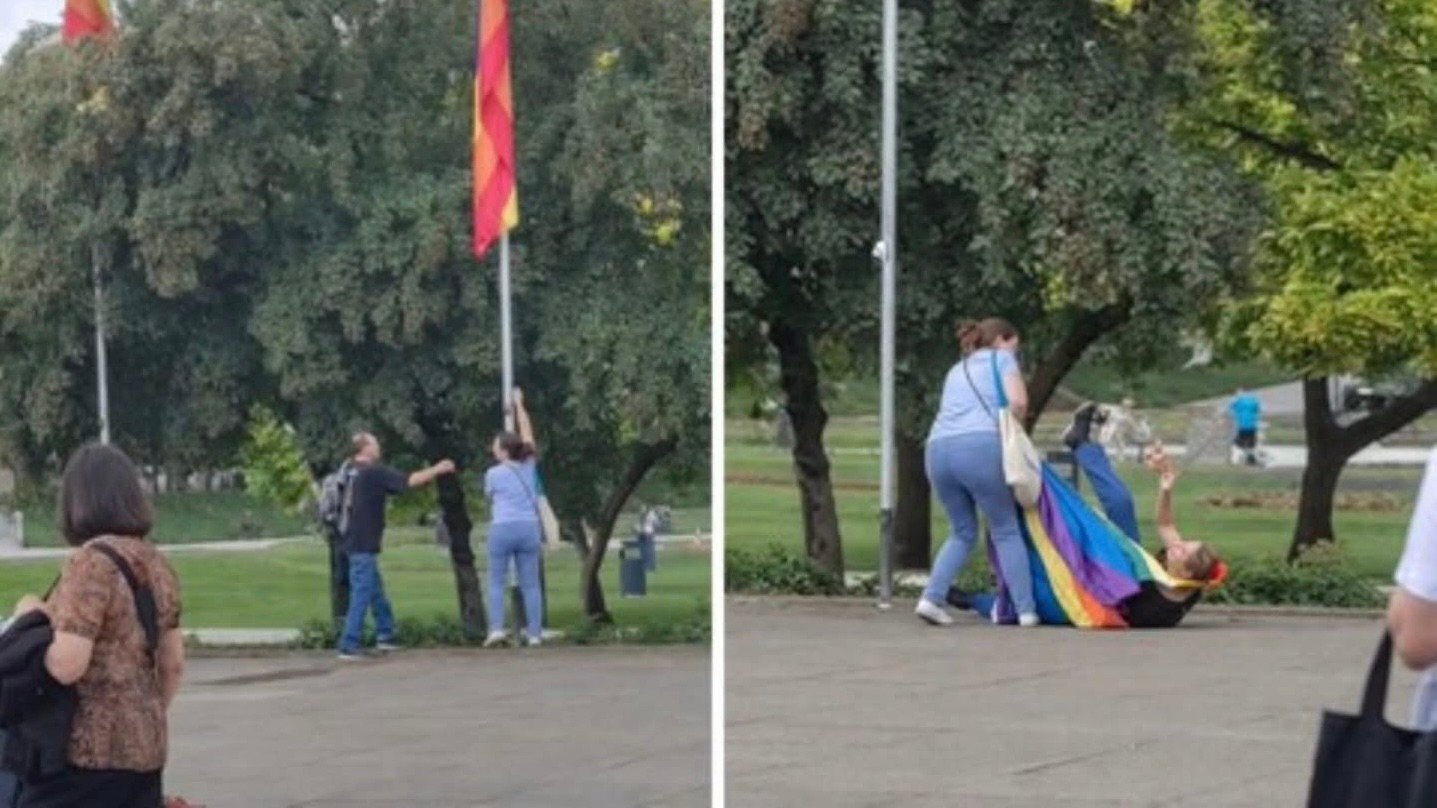 Incident u centru Zagreba: Žena skidala LGBT zastave s jarbola, prolaznik je pokušao spriječiti