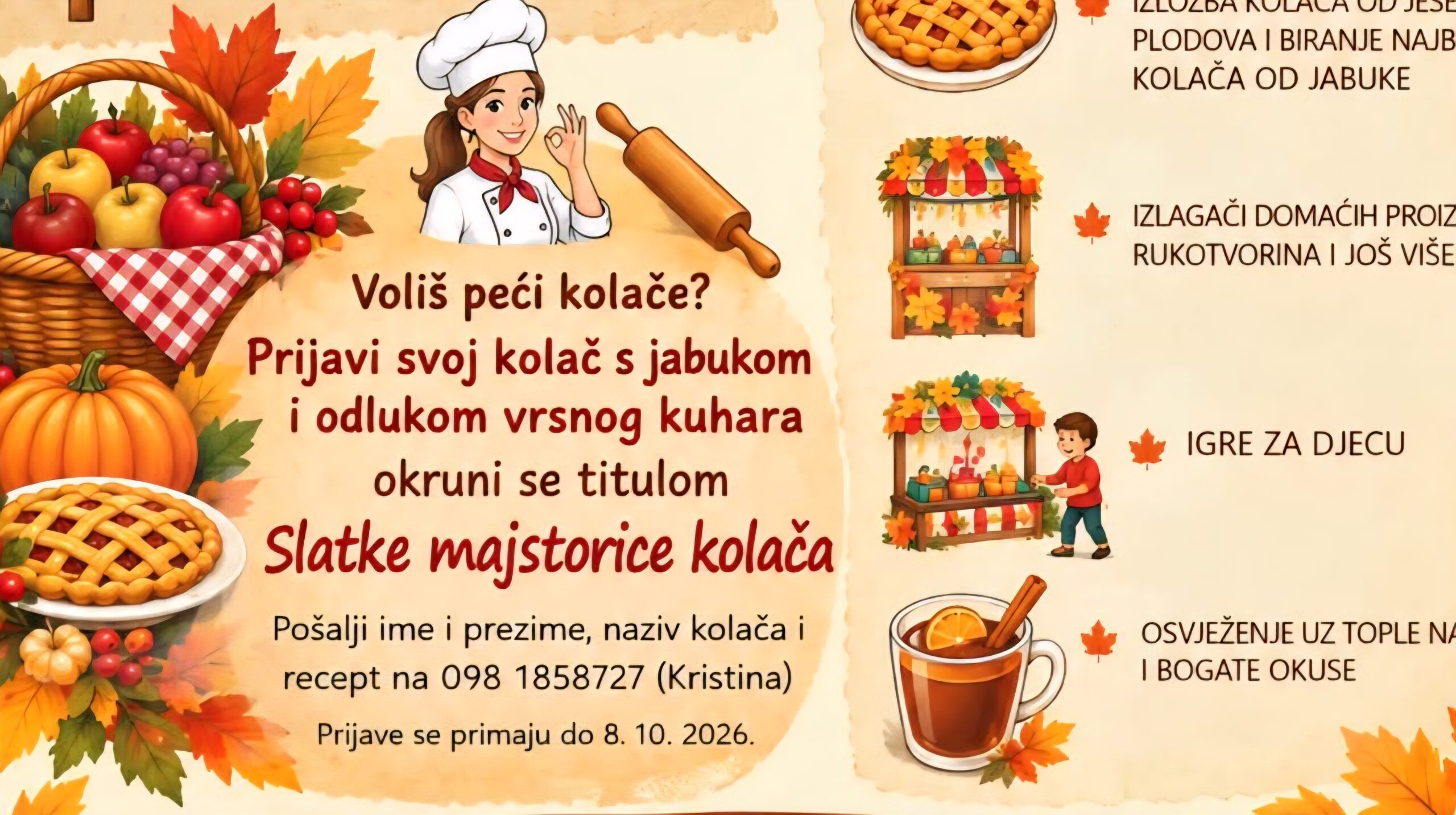 JESENSKI FESTIVAL U NOVOM SELU ROK Čekaju vas kolači, glazba, domaći proizvodi i zabava za cijelu obitelj